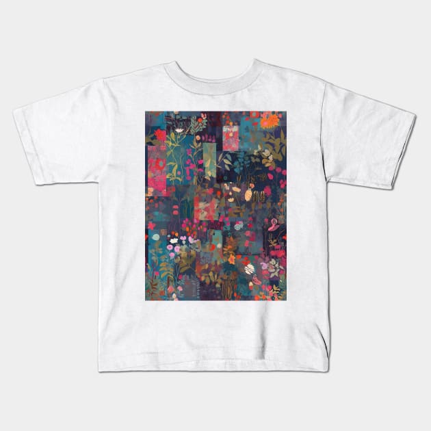 Patchwork Garden Kids T-Shirt by Abstraktee